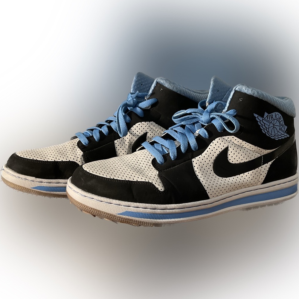 2009 Nike Air Jordan Alpha 1 White/Black-University Blue “UNC” Sz. 13-used
